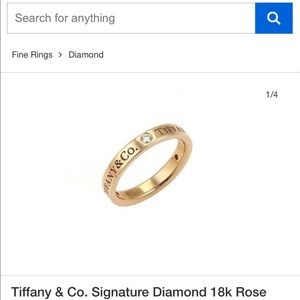 Tiffany & Co Rose Gold and Diamond Flat Band